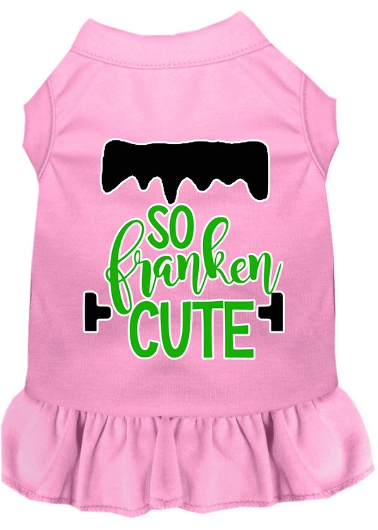 So Franken Cute Screen Print Dog Dress Light Pink 4X